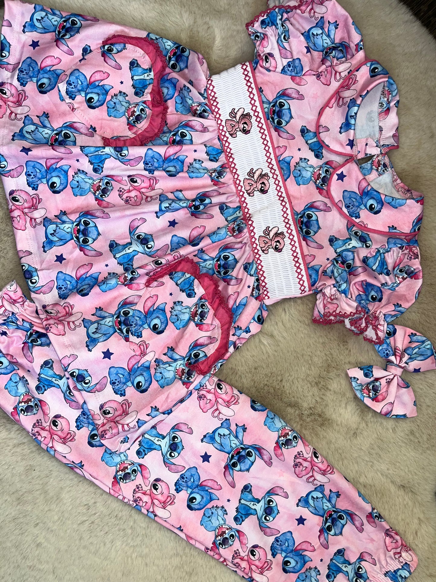 Girls Stitch Smocked Pyjamas