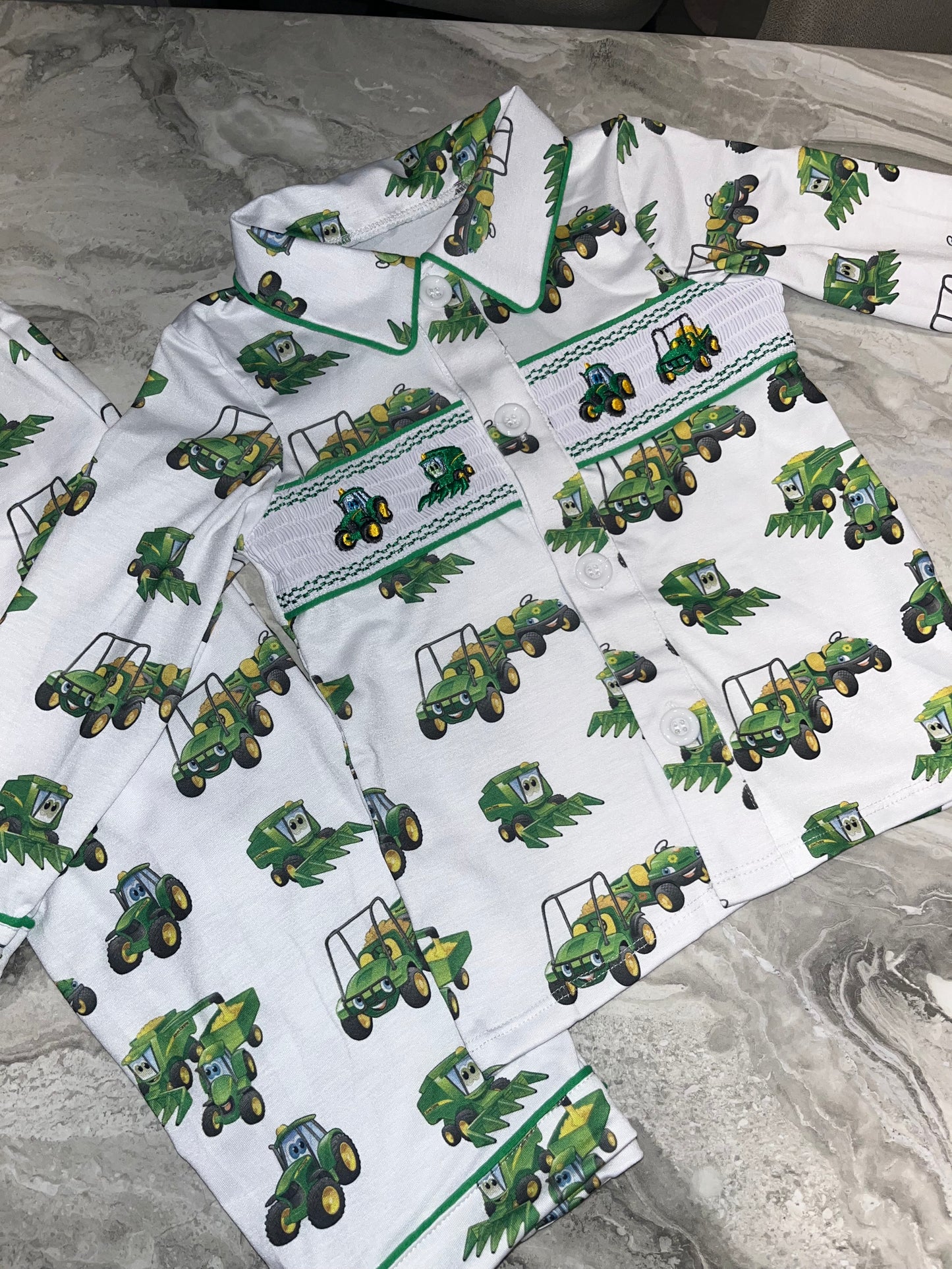 Tractor Smocked Pyjamas