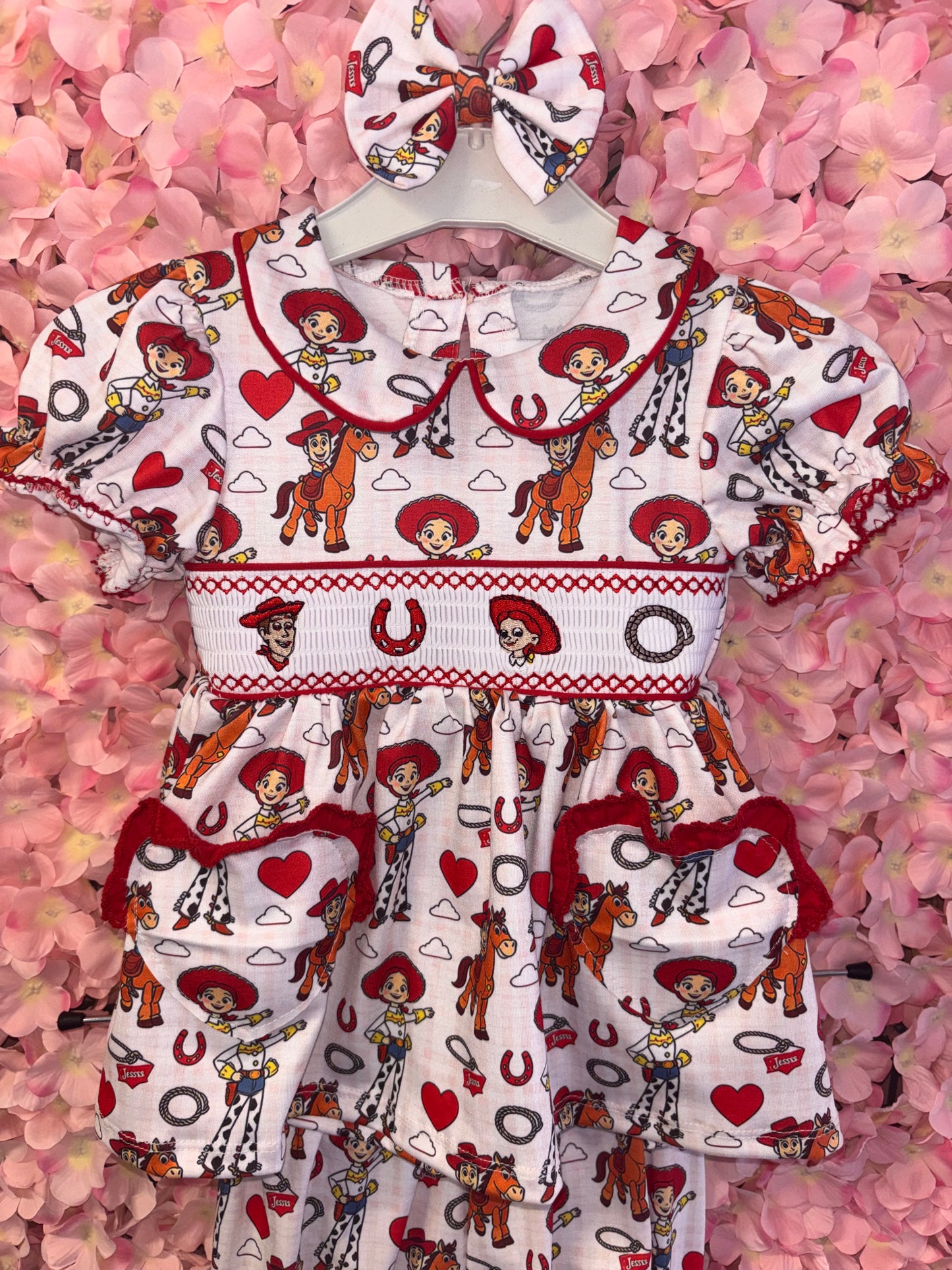 Jessie Toy Story Smocked Pyjamas & Hair Bow