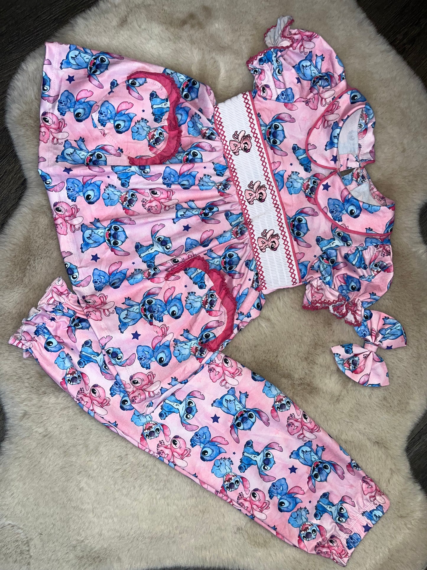Girls Stitch Smocked Pyjamas