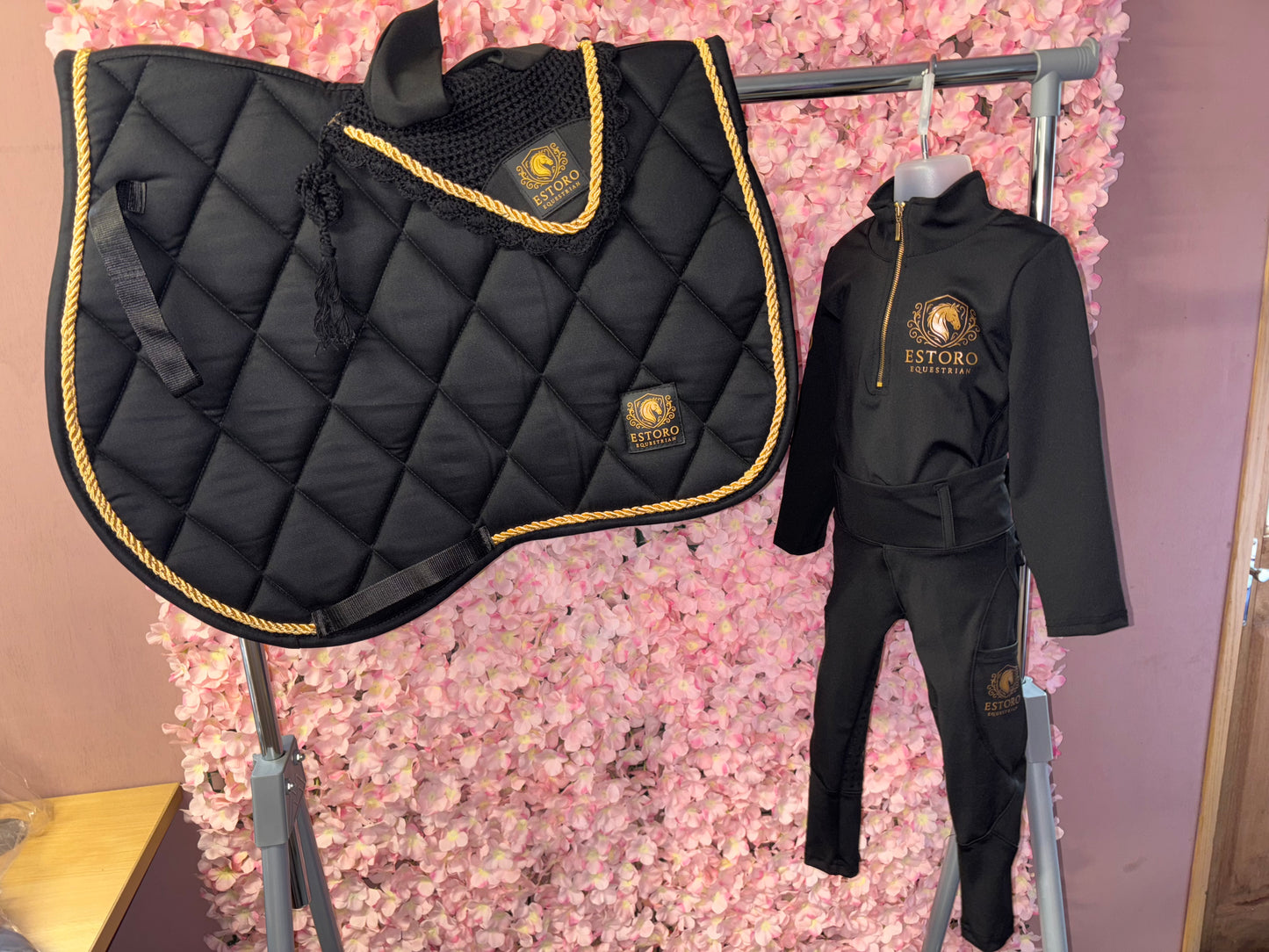 Children’s Black Base Layer & Riding Tights Set