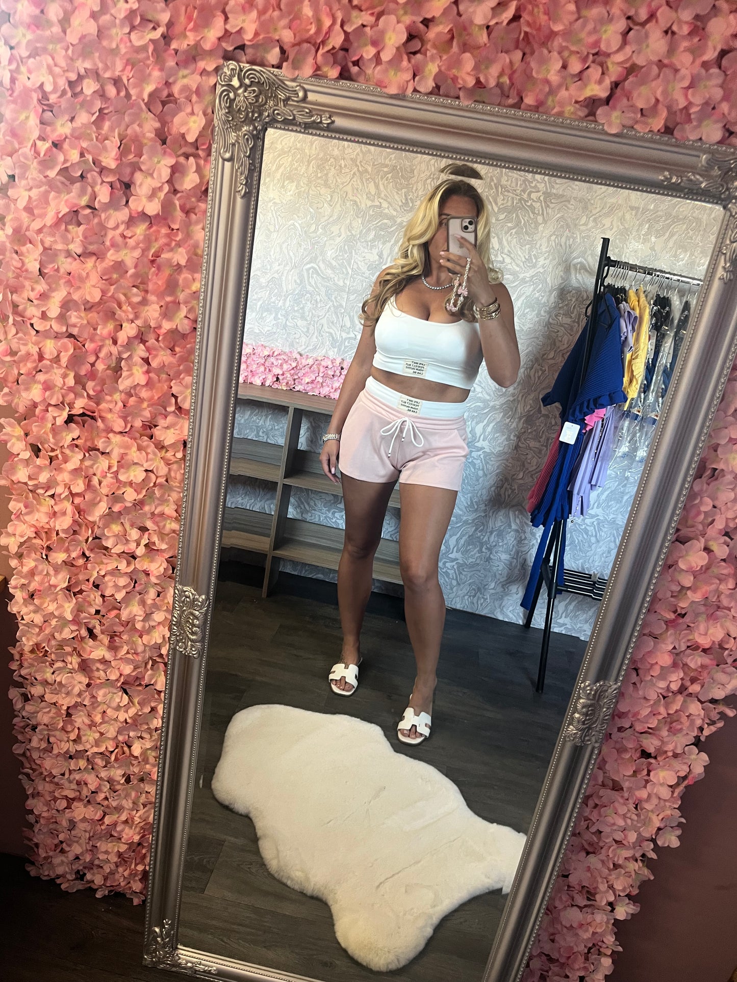Crop Top & Shorts Set With Waist Band
