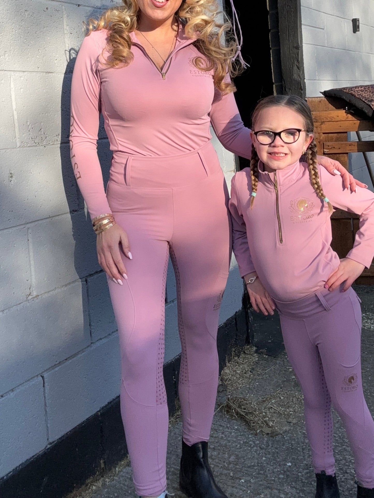 Women’s Pink Base Layer & Riding Tights Set