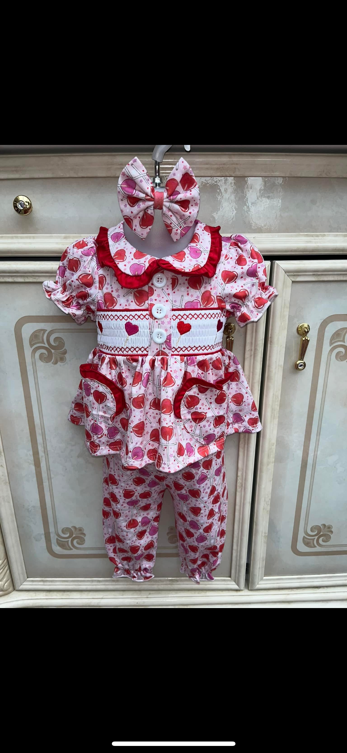 Valentines Pjs Mother & Daughter