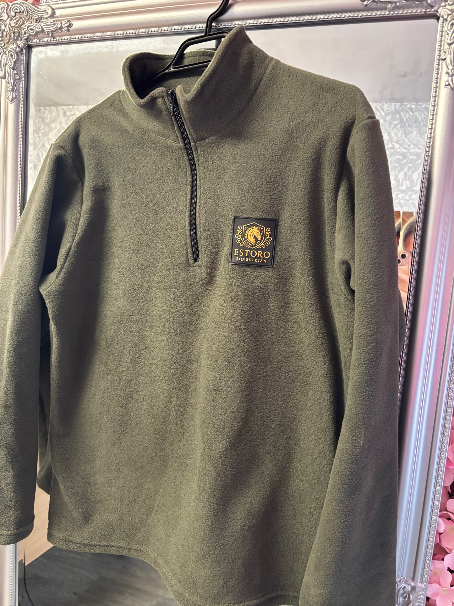 Unisex Khaki Green Fleece Jumper