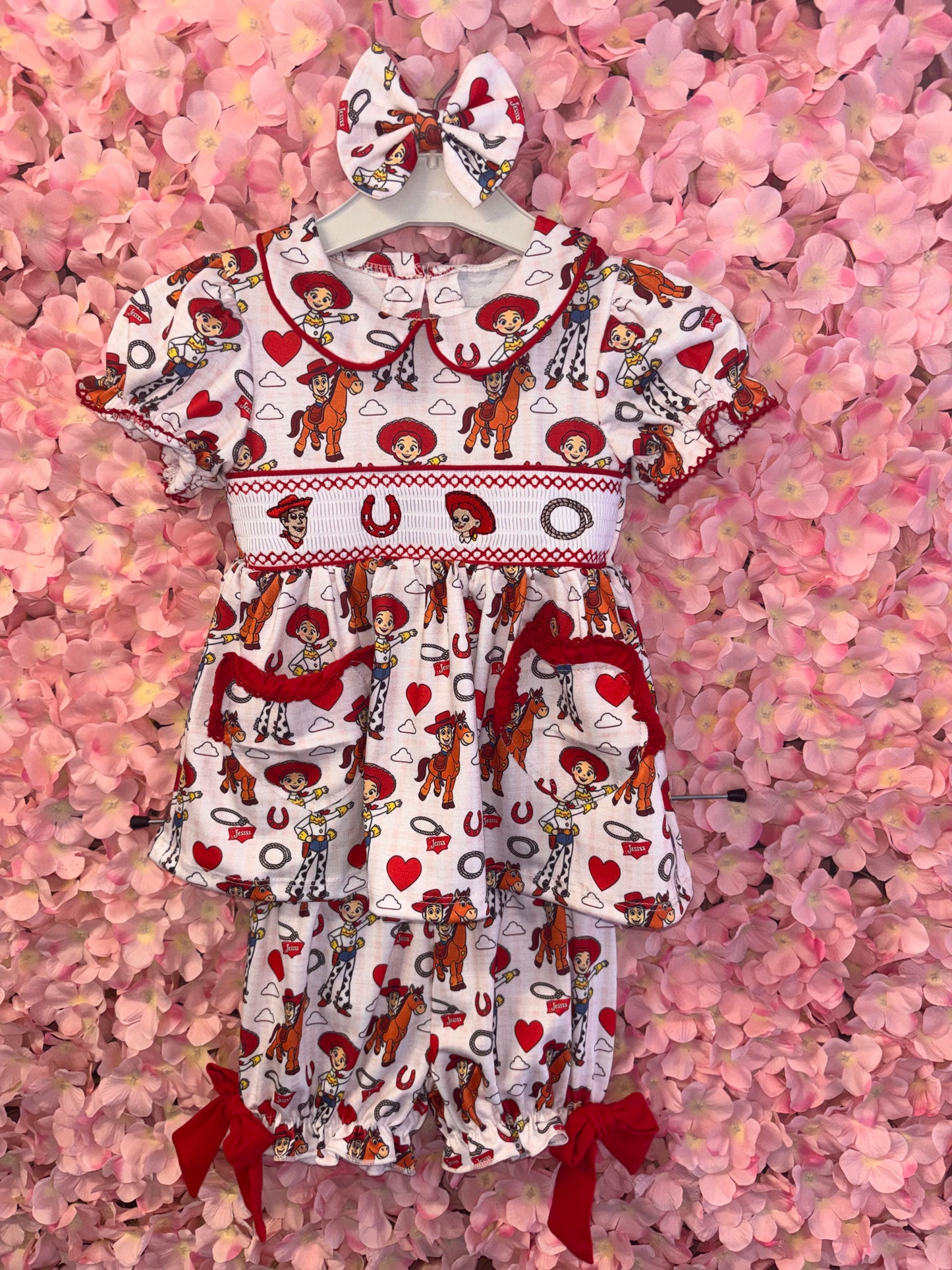Jessie Toy Story Smocked Pyjamas & Hair Bow