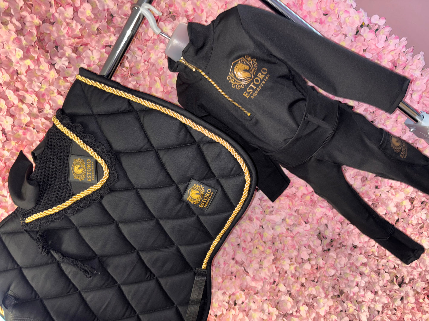 Children’s Black Base Layer & Riding Tights Set