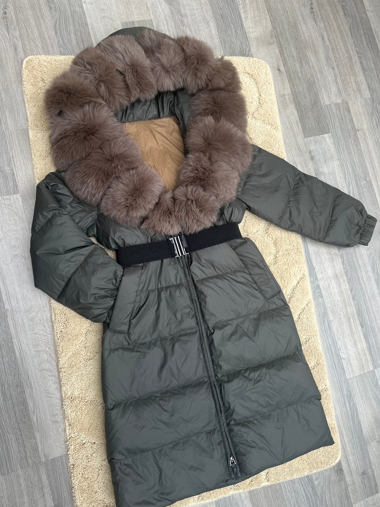 PRE ORDER Fox Fur Hooded Long Coats