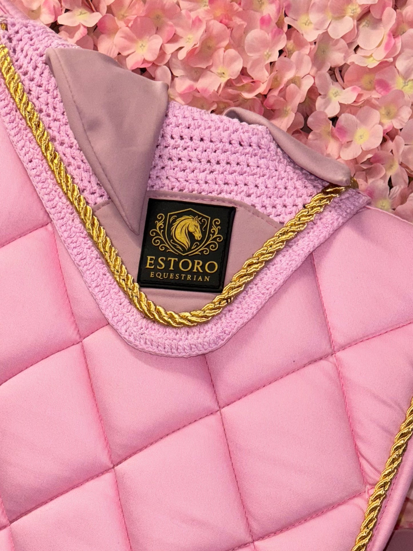 Pink Saddle Pad & Fly Veil Set