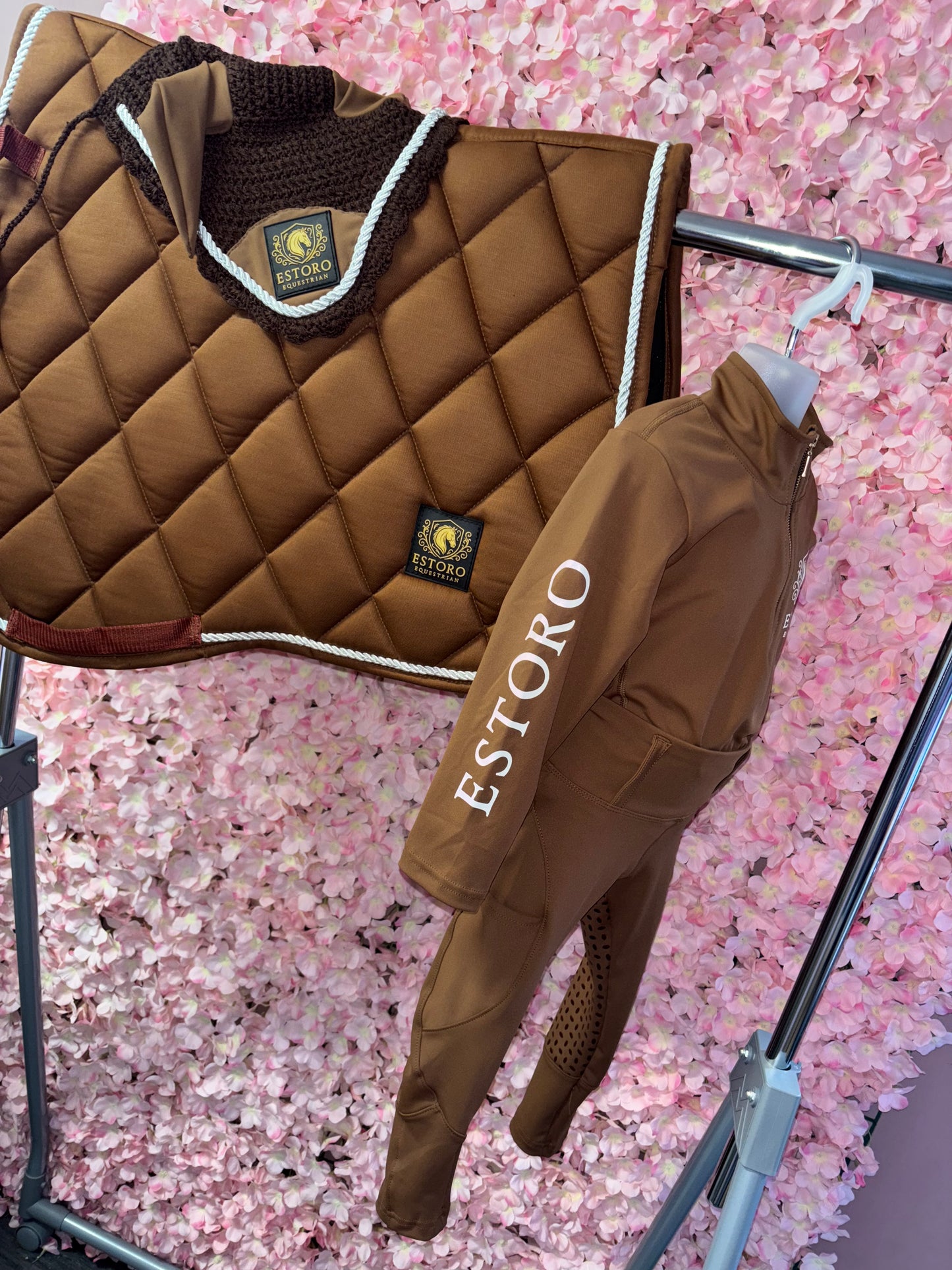 Childrens Coffee Base Layer & Riding Tights Set