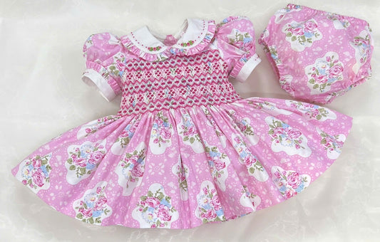 PRE ORDER Pink Floral Smock