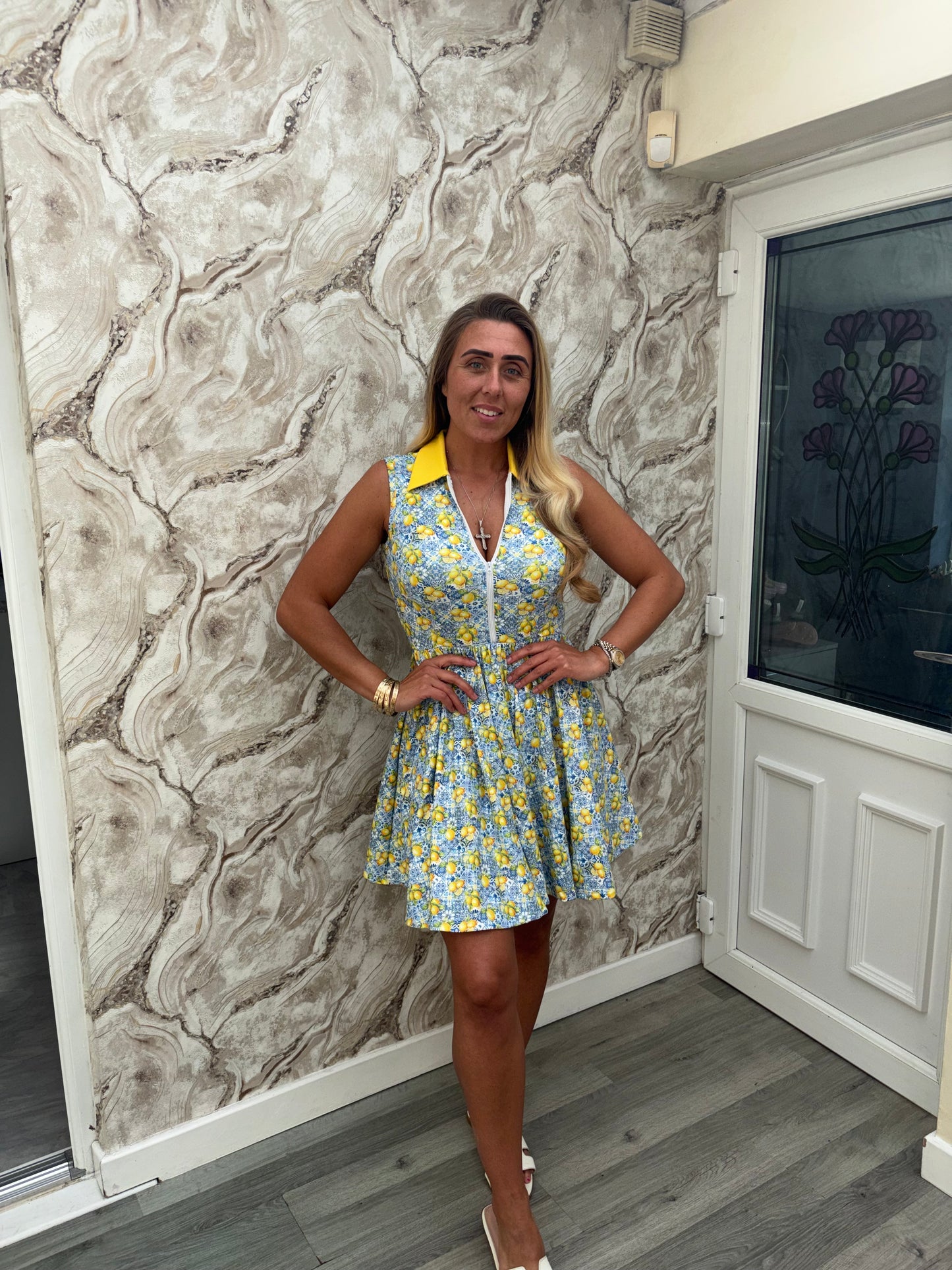 Womens Lemon ‘Dolce Vita’ tennis dress with fitted shorts