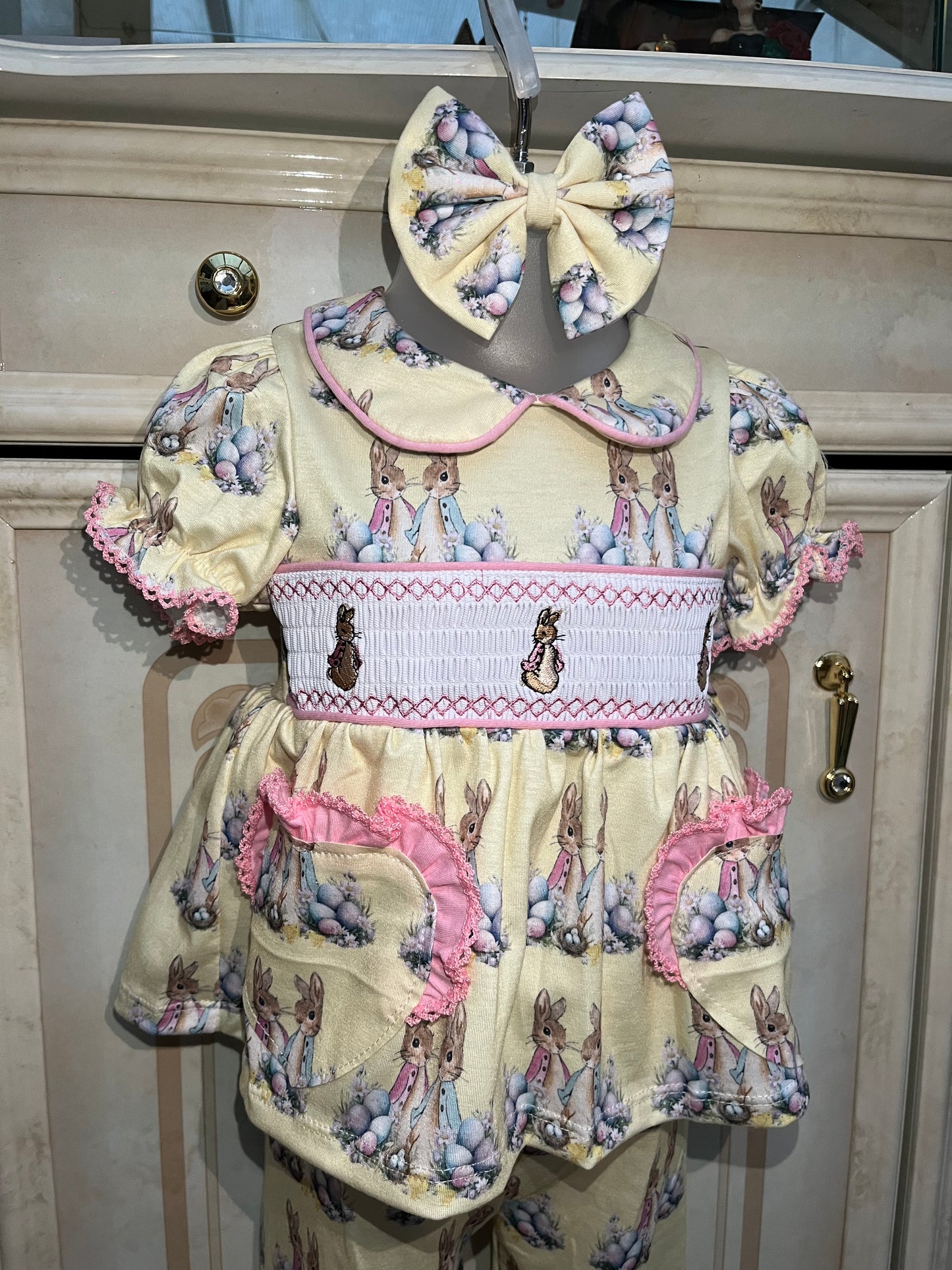 Girls Easter Smocked Pyjamas