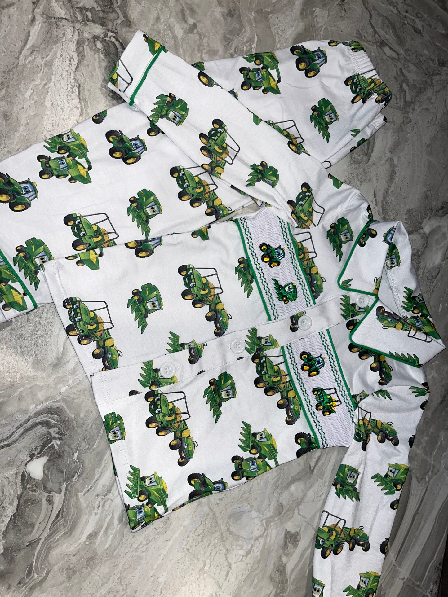 Tractor Smocked Pyjamas