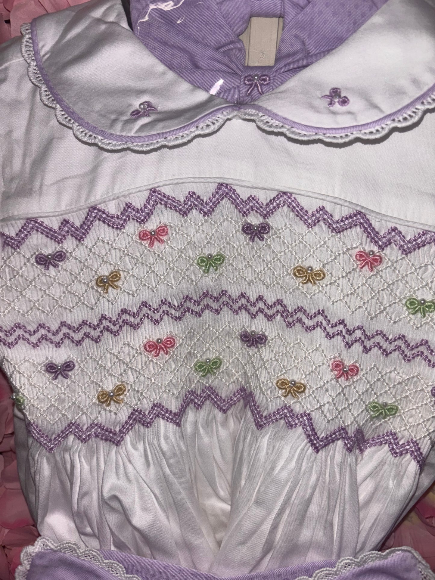 Bow Smocked Romper & Hair Accessories