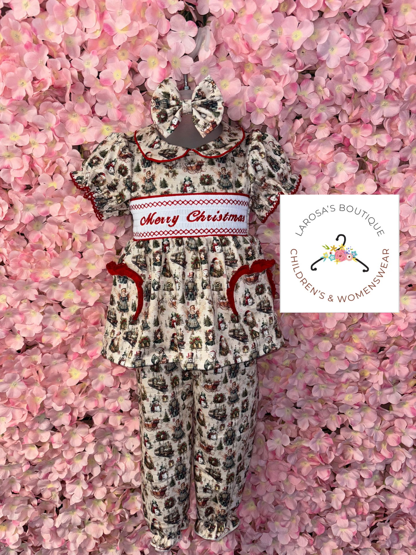 Christmas Smocked Pyjamas  (GIRLS)