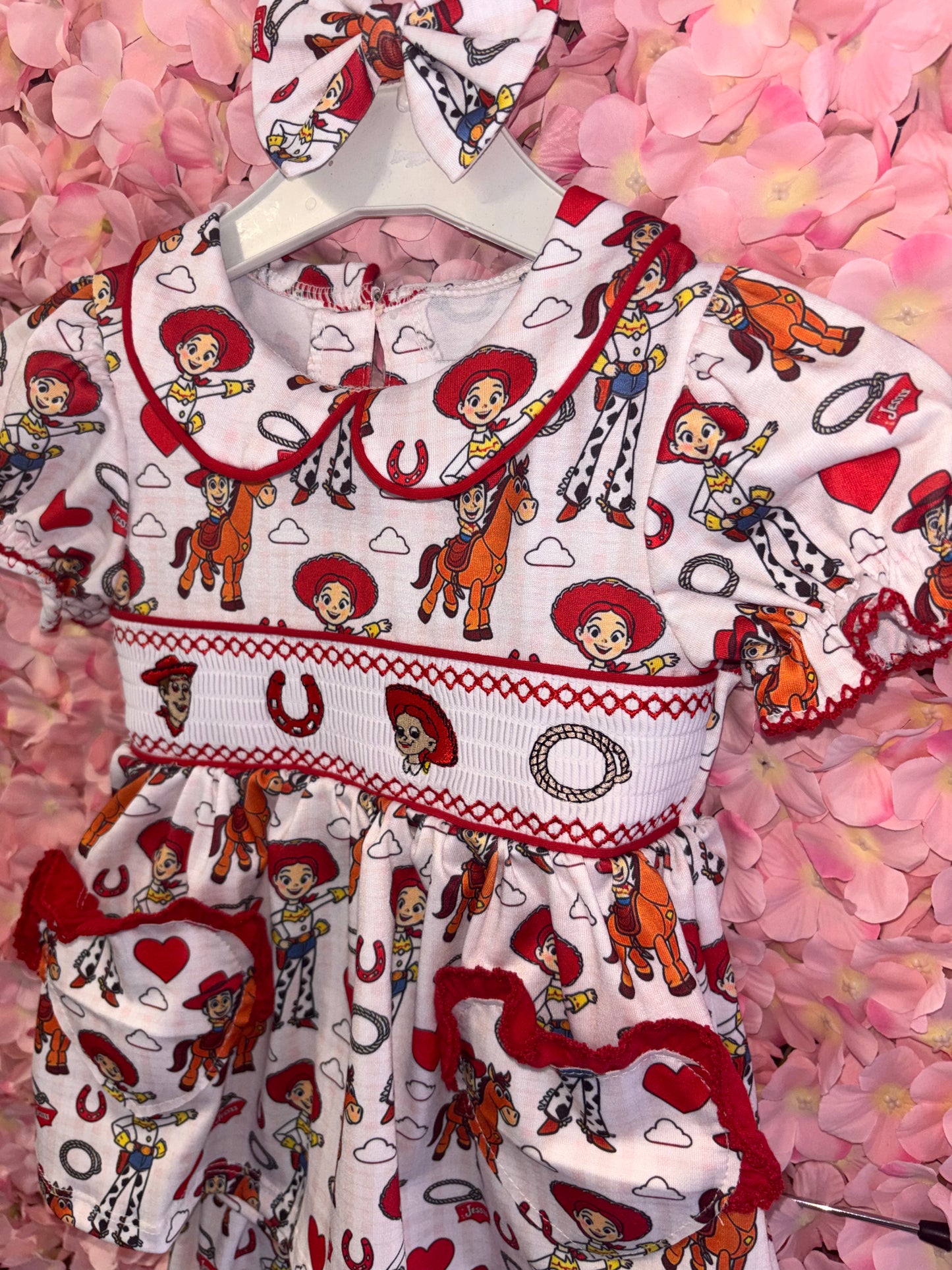 Jessie Toy Story Smocked Pyjamas & Hair Bow