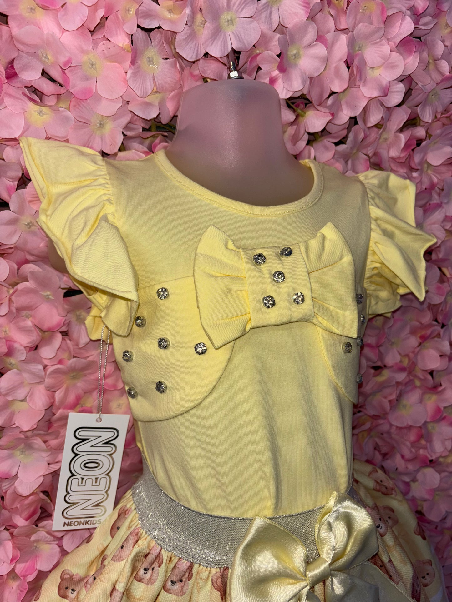 Diamanté Teddy Top & Skirt set