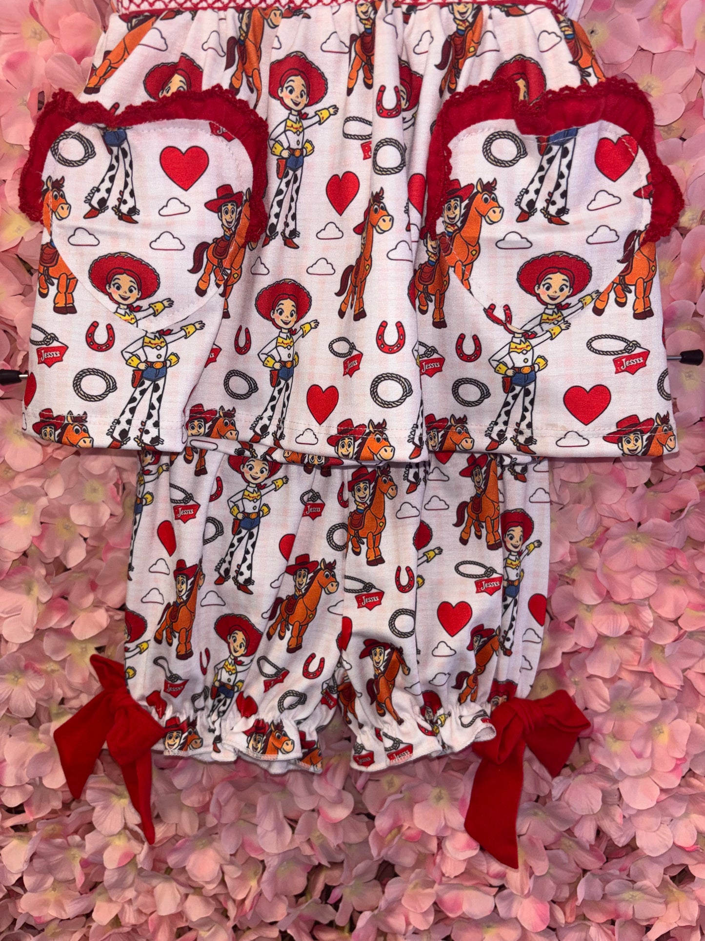 Jessie Toy Story Smocked Pyjamas & Hair Bow