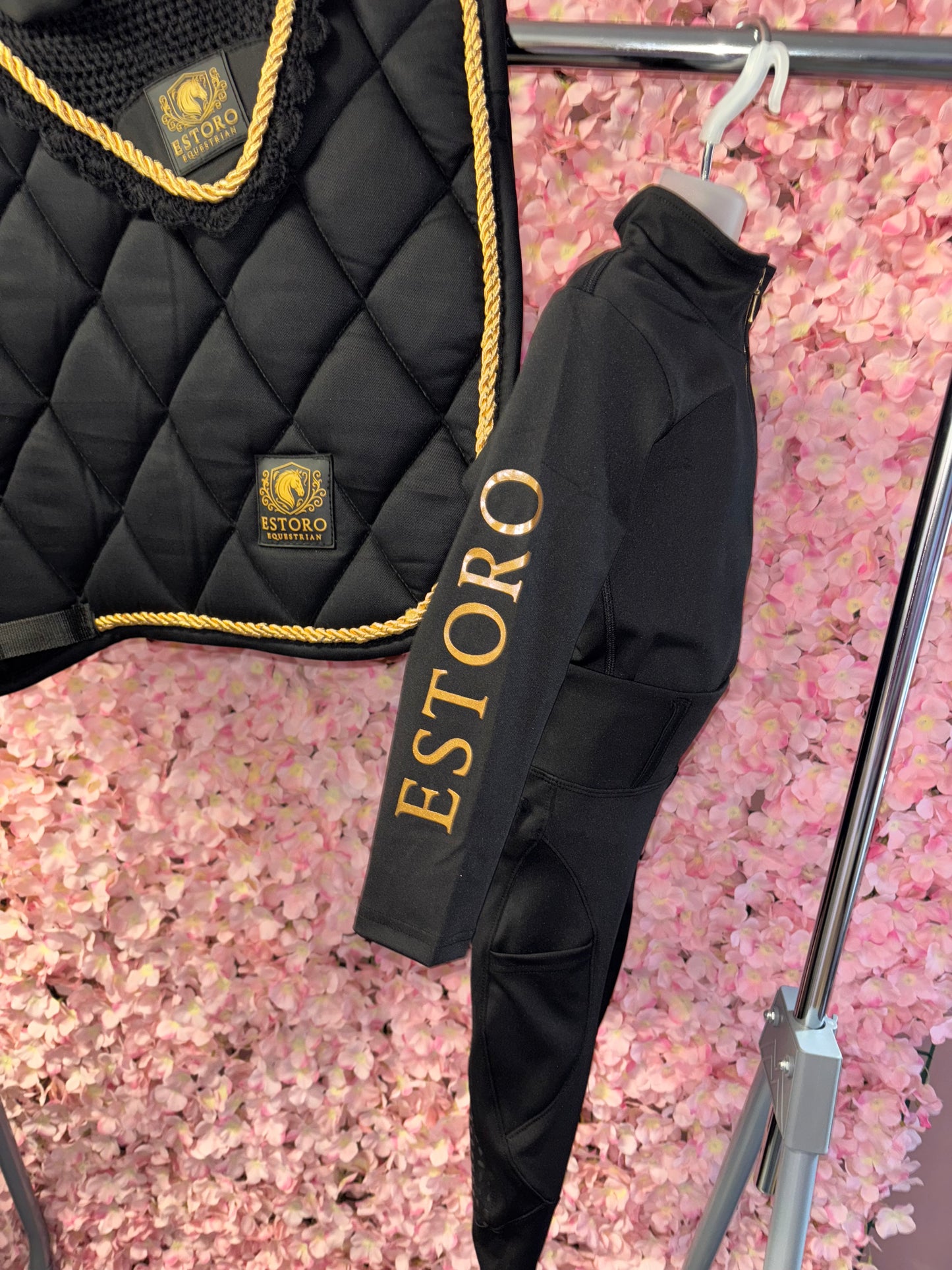 Children’s Black Base Layer & Riding Tights Set