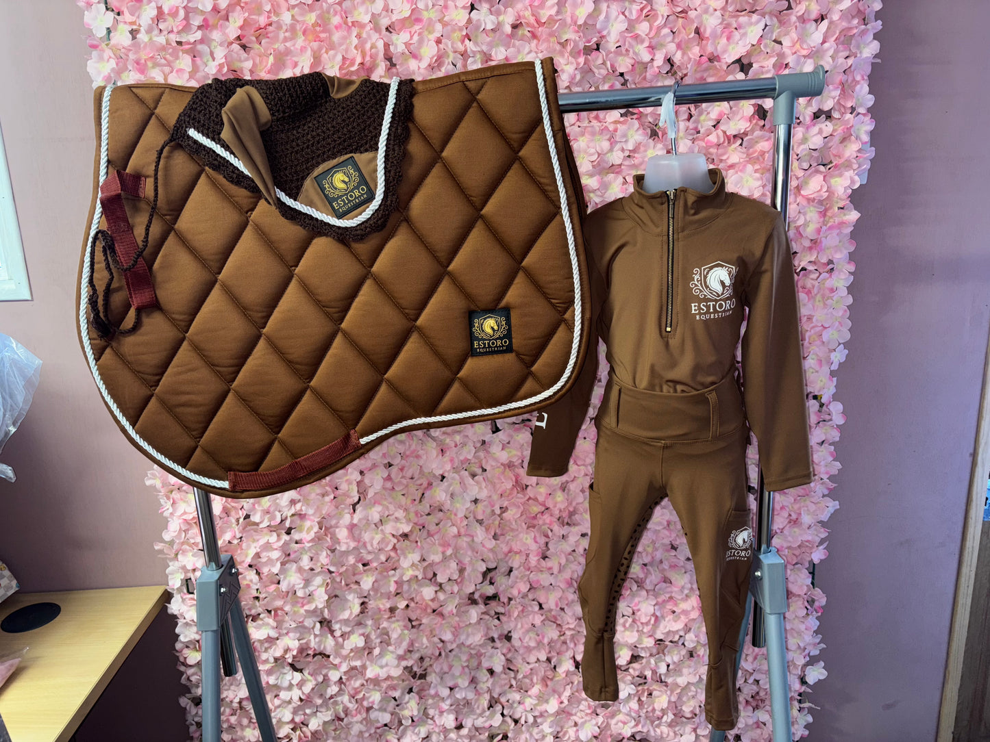 Childrens Coffee Base Layer & Riding Tights Set